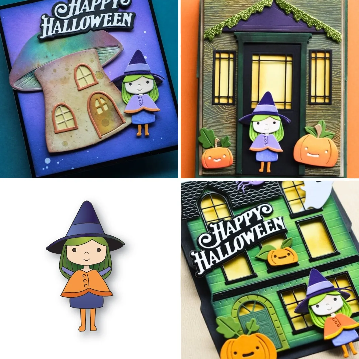 2024 Happy Halloween Lovable Witch Craft Die Metal Cut Dies for DIY Scrapbooking Photo Album Embossing Decorative Paper Cards