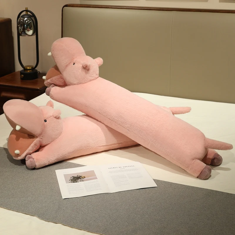 

Cute Big Mouth Hippo Plush Toys Big Size Stuffed Animal Long Throw Pillow Cozy Sleeping Companion Lovely Room Decor Kids Gift