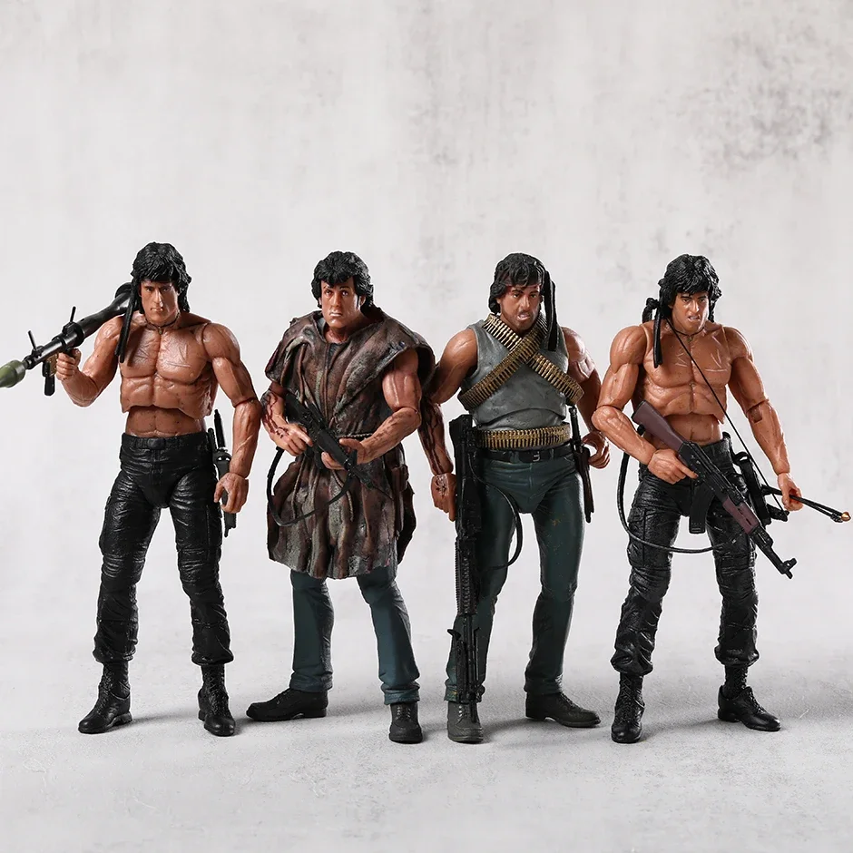 NECA-figura de acción coleccionable de la fuerza de la libertad, Rambo Ultimate, modelo de juguete