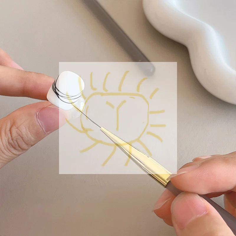 1PCS Nail Art Brush Multifunctional Stripe Liner Brushes Modeling Water Ripple DIY Design Hard Bristle Brush Nail Art Tools