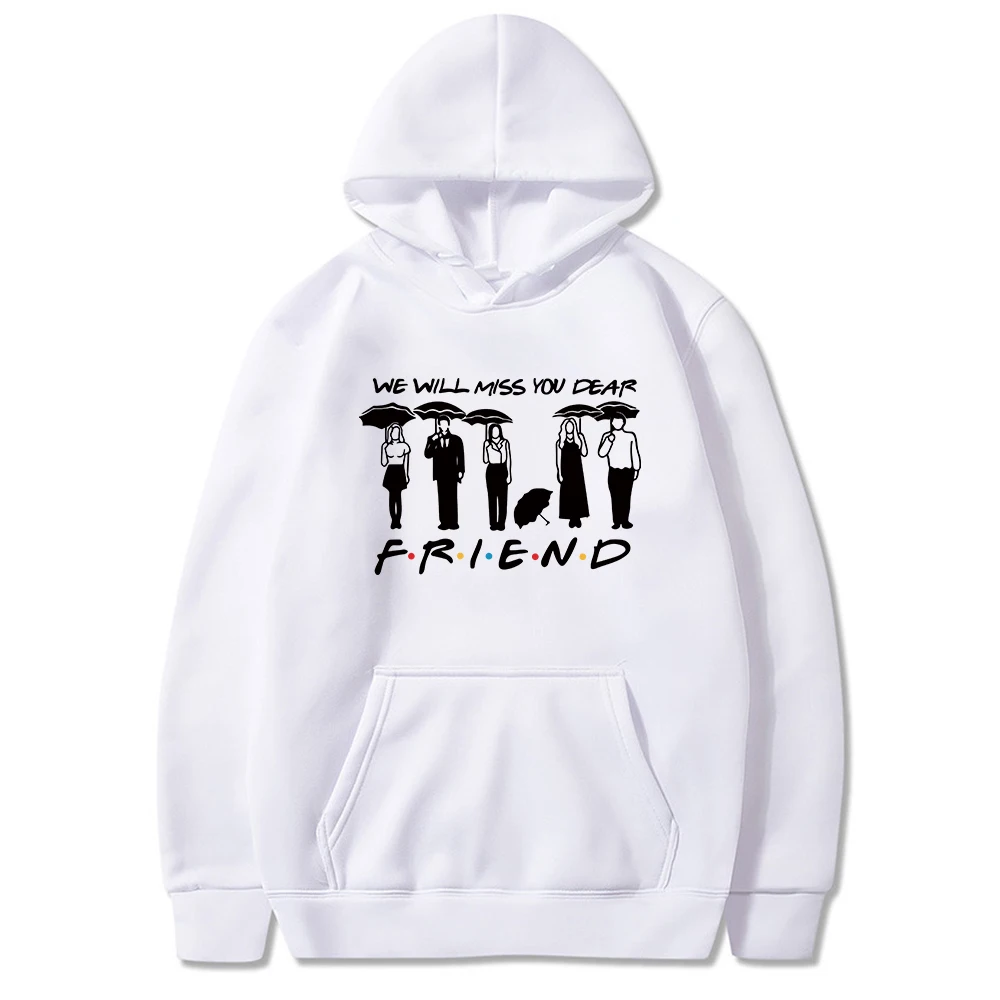 Friends Tv We Will Miss You Dear Friends Matthew Perry Graphic Hoodie Fleece Harajuku Casual Sweatshirt Tops