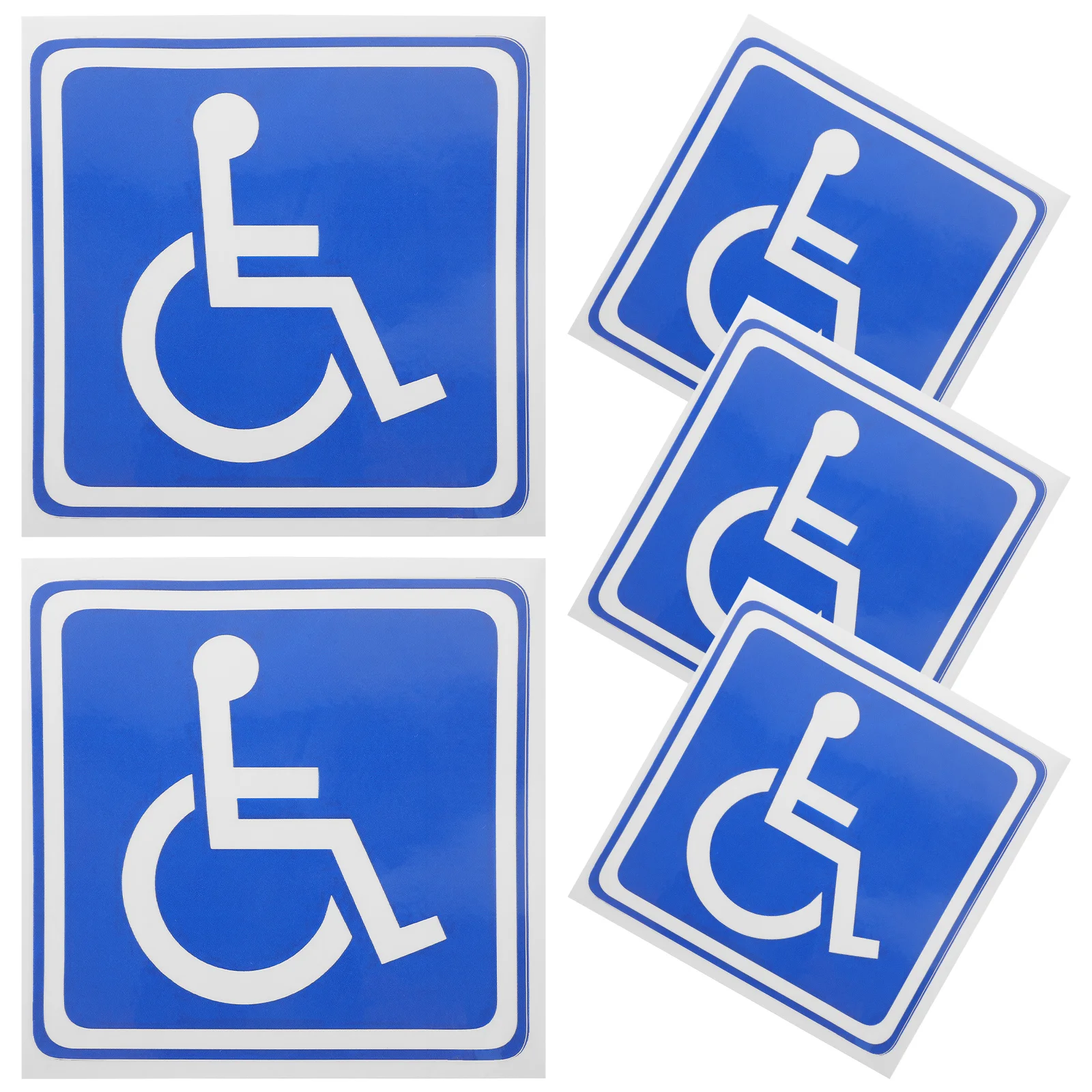 5 Sheets Car Sticker Adhesive Disabled Wheelchair Decals Parking Sign for Window Outdoor Stickers Symbol