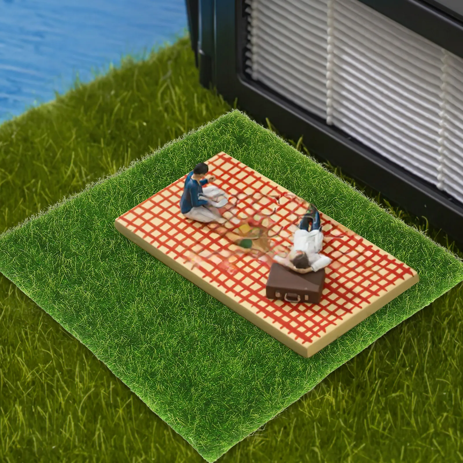 Artificial Grass Turf Mat Small Square Realistic Lawn Decor Indoor Outdoor Greenery Simulation Moss Decor for Landscape