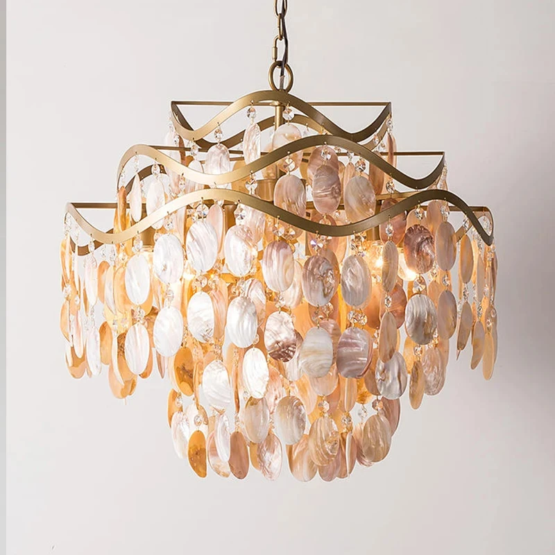 Modern Simple Luxury Shell Romantic Chandelier Living Room Dining Room Bedroom Led Home Girl's Room Decoration Lighting Fixtu