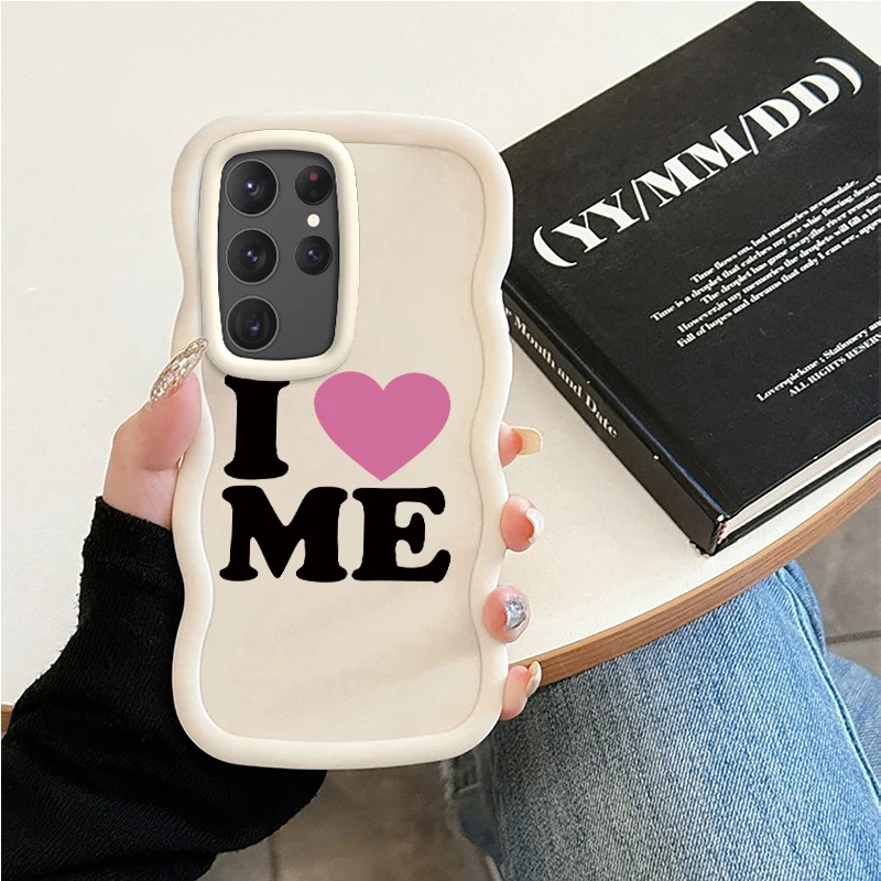 Love Me Fashion Wave Cassa Del Telefono Per Samsung Galaxy S21 S22 S23 FE S24 S25 PLUS ULTRA Morbida Protettiva Macaron Copertura
