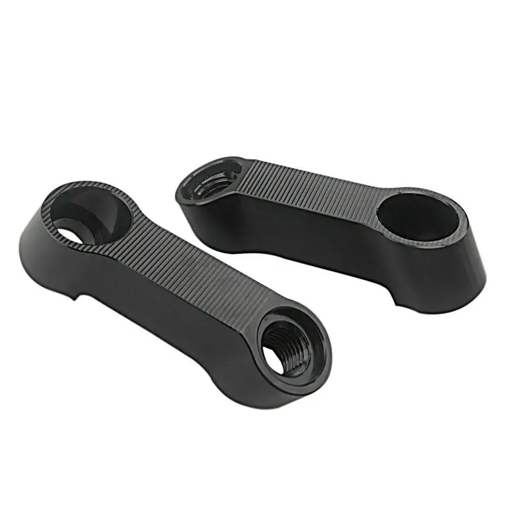 2Pcs Motorcycle Rearview Mirror Adapter Aluminum Mirror Riser Extender Motorcycle Accessories Black M10 Thread Diameter