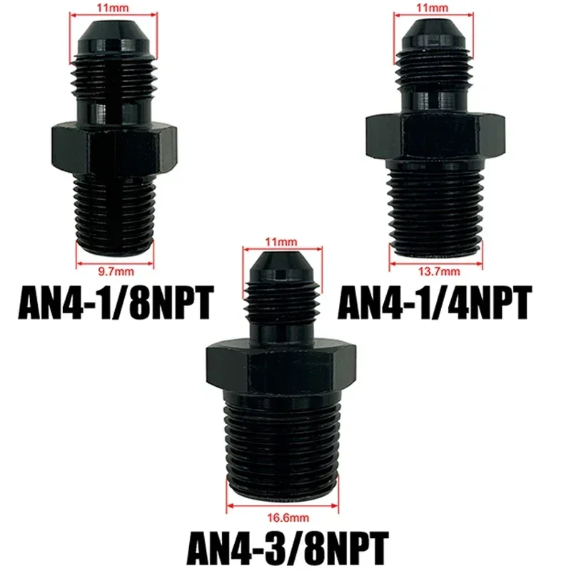 4X 4AN 6AN 8AN 10AN 12AN a 1/4 "1/8" 3/8 "3/4" NPT adaptador de enfriador de aceite macho recto manguera de combustible tubo rosca ajuste acampanado