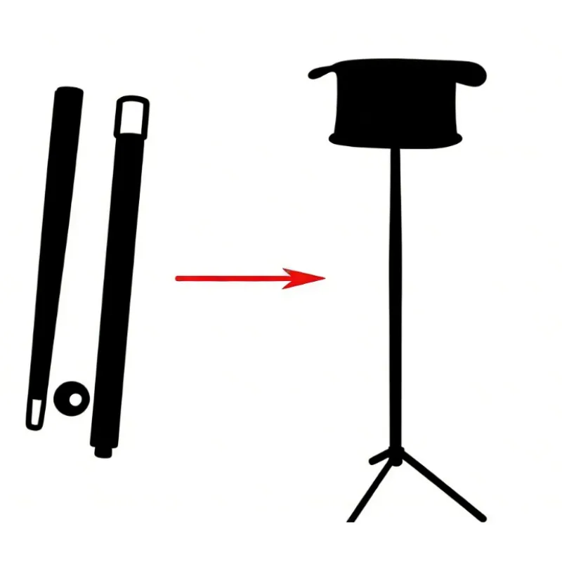 New Cane To Table Magic Trick – Walking Cane Transforms Into Three-Leg Stand Table, Stage Manipulation Opener Prop Magician