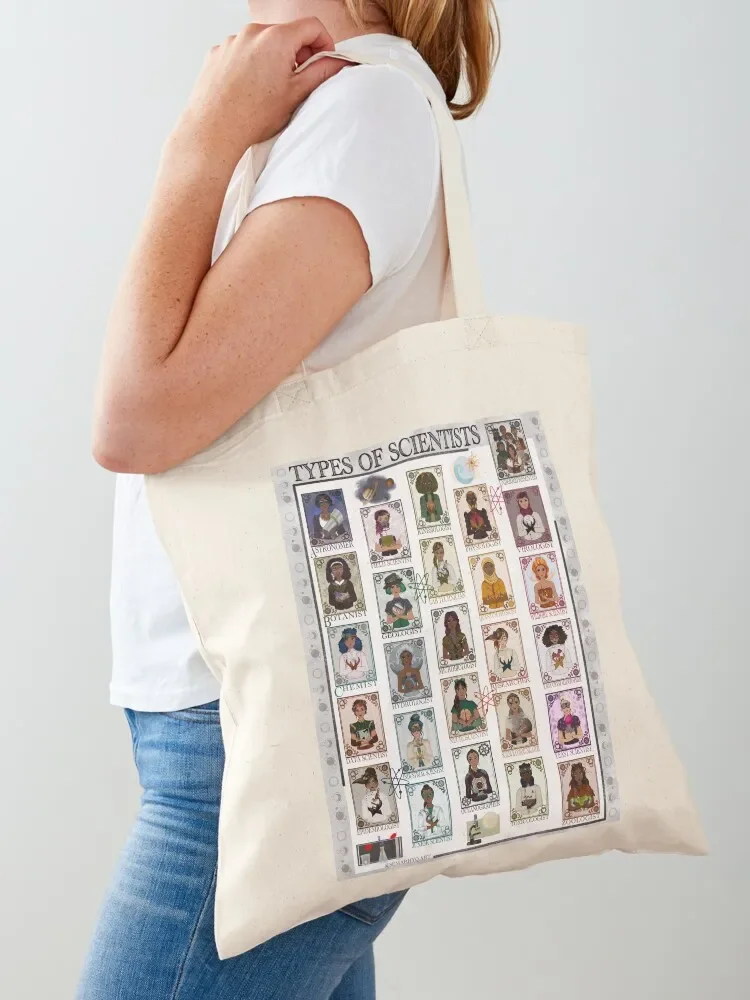 ABC's Types of Scientists Poster Tote Bag custom fabric bag Canvas Tote Bag