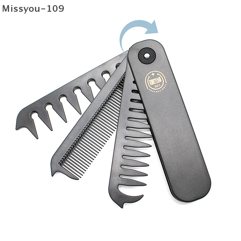 

3 In 1 Folding Combs Plastic Wide Tooth Oil Head Comb Beard Combing Multifunctional Barber Hair Clipper Comb Styling Tools