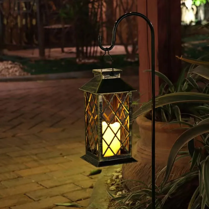 

Outdoor Solar Courtyard Led Lights Candle Wind Lights Garden Lawn Landscape Decorative Lights Retro Candle Lamps Garden Decor