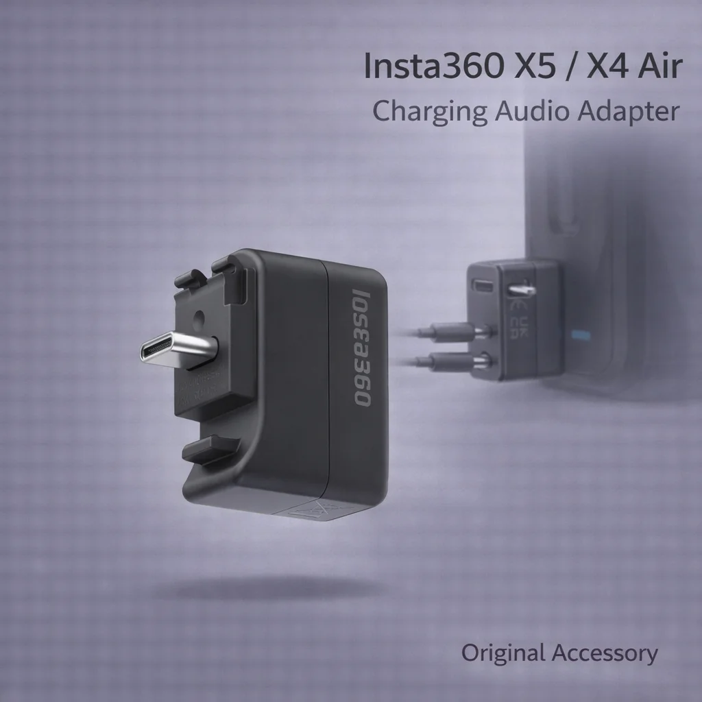 

Аудиоадаптер для зарядки Insta360 X5 X4, 3,5 мм адаптер для микрофона, порт USB Type-C для зарядки, невидимый на 360-градусных снимках