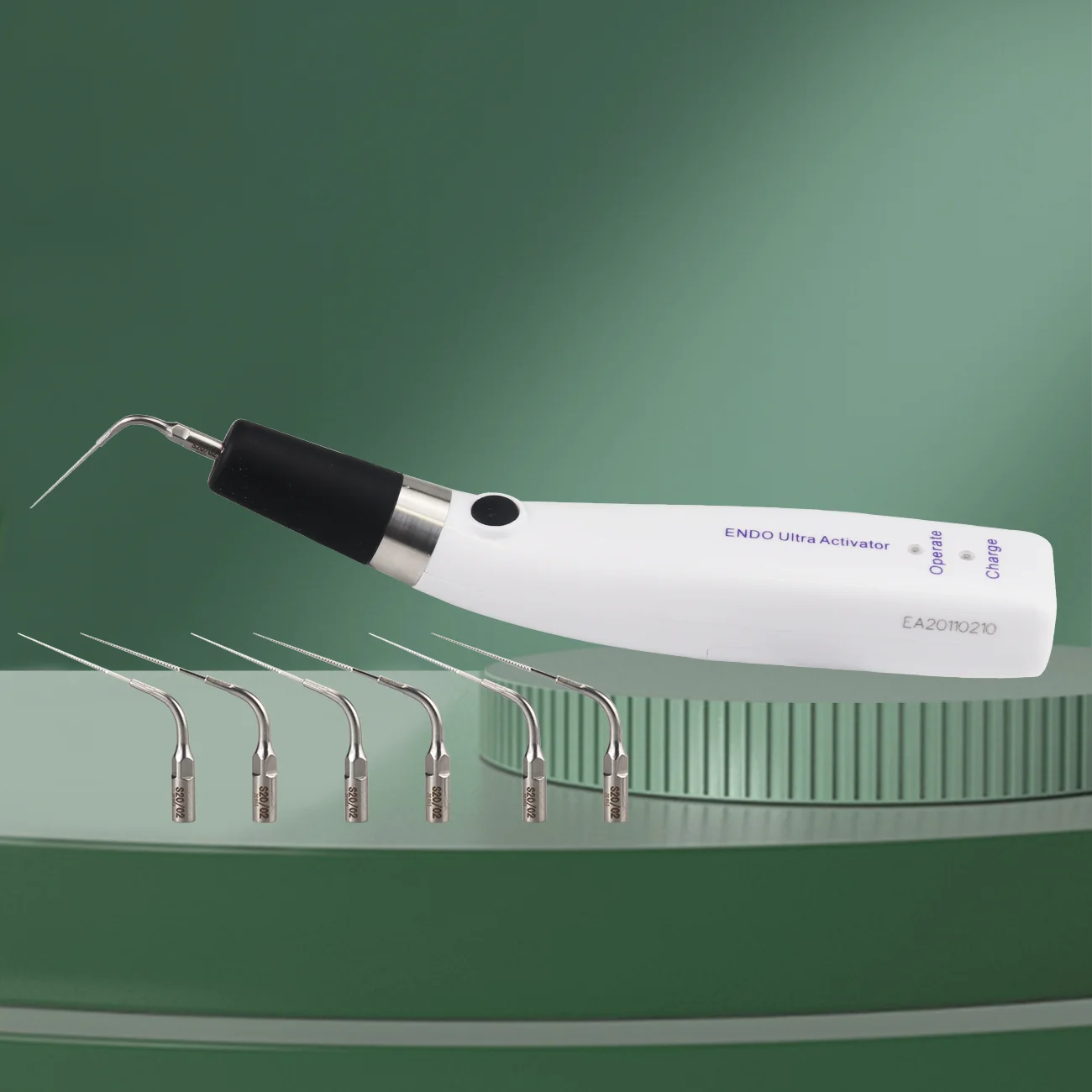 

Dental Endo Ultra Activator Endo Irrigator 300 Rotatable Contra-angle Cordless Ultrasonic Operation With 6 Tips