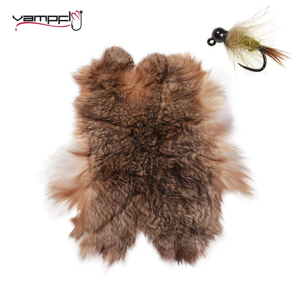 Vampfly 1pc Natural Rabbit Skin Real Hare Fur Fly Tying Material for Zonker Streamer Flies Scud Nymph Trout Fishing Lure Baits