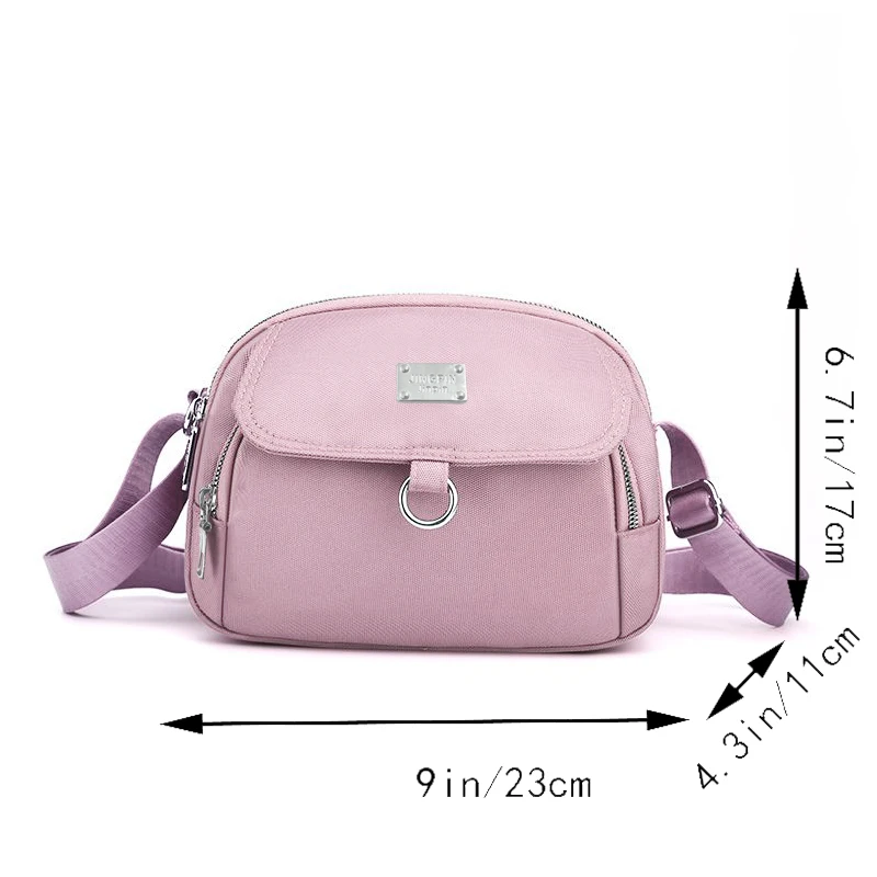 Everyday Multi Storage Crossbody Bag, Wear-resistant Nylon Handbag With Adjustable Shoulder Strap for Women