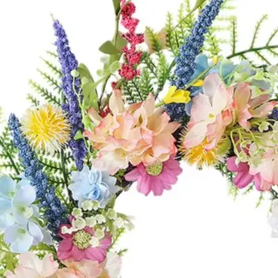 Pink Artificial Flower Wreath 40x40cm Plastic Hanging Door Decor For Easter Valentine Spring Home For Hotel Party Floral