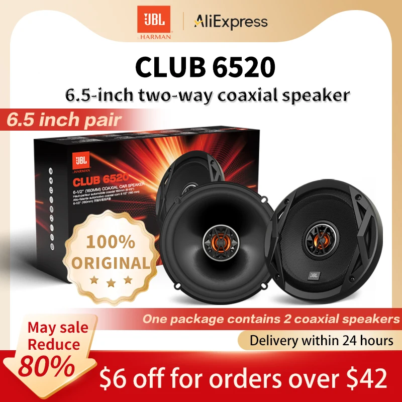 JBL Car Audio-Lautsprecher 6,5-Zoll-Koaxiallautsprecher 150 W Echte Leistung keine falsche Leistung Tür 2-Wege-Vollfrequenzlautsprecher Stereo-Subwoofer