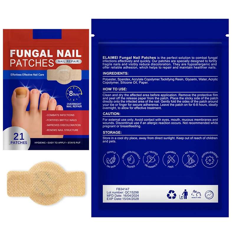 21 pieces of onychomycosis stickers waterproof nail repair stickers nail ingrown nail correction stickers foot care tools