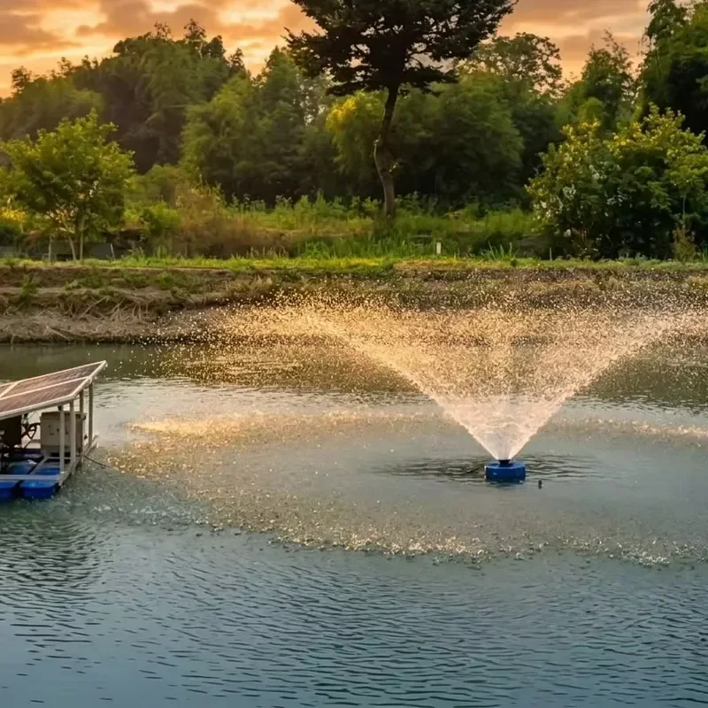 for Solar Stainless Steel Floating Fountain Aerator Pond Lake Pump Efficient Oxygenation for Fish and Shrimp Farm