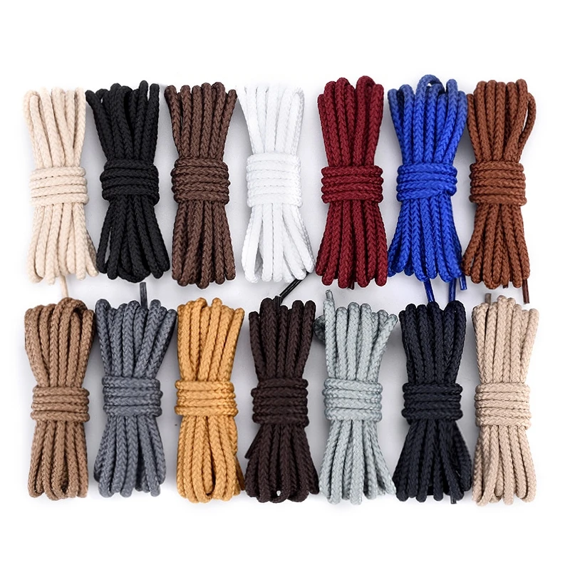 1 Pair Round Shoe Laces For Sneakers Not fading Shoelaces Solid Boots Shoelace Solid Weaving Wear-resistant Shoestring