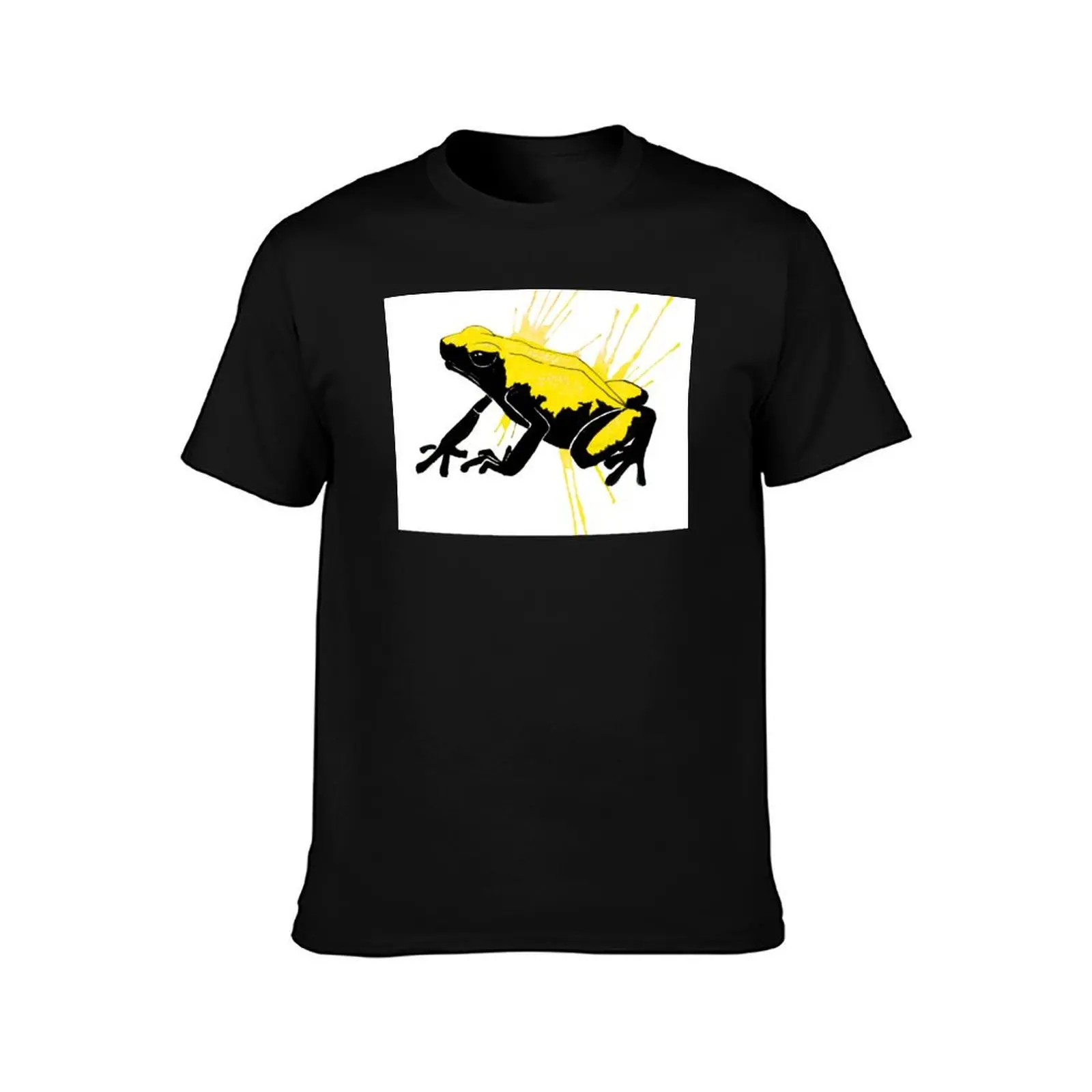 A. Galactonotus Yellow Splash-Backed Dart Frog T-Shirt Summer Casual Cotton Tee Oversized Streetwear Tops Unisex Men Women