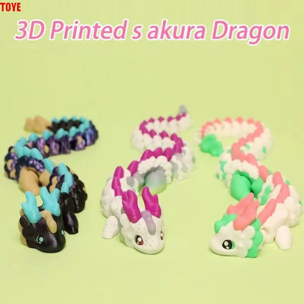 

Long Haired 3D Printed Dragon Home Office Multi-color Dragon Model Toy Crafts Toy Gradient Dragon Action Figure Desktop Ornament