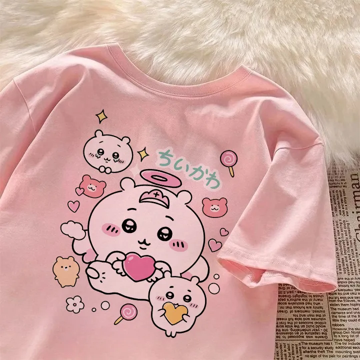 2026 Chiikawa Usachi Parent Child Pure Cotton T-shirt Comfortable, Breathable, High Quality Ins Y2k