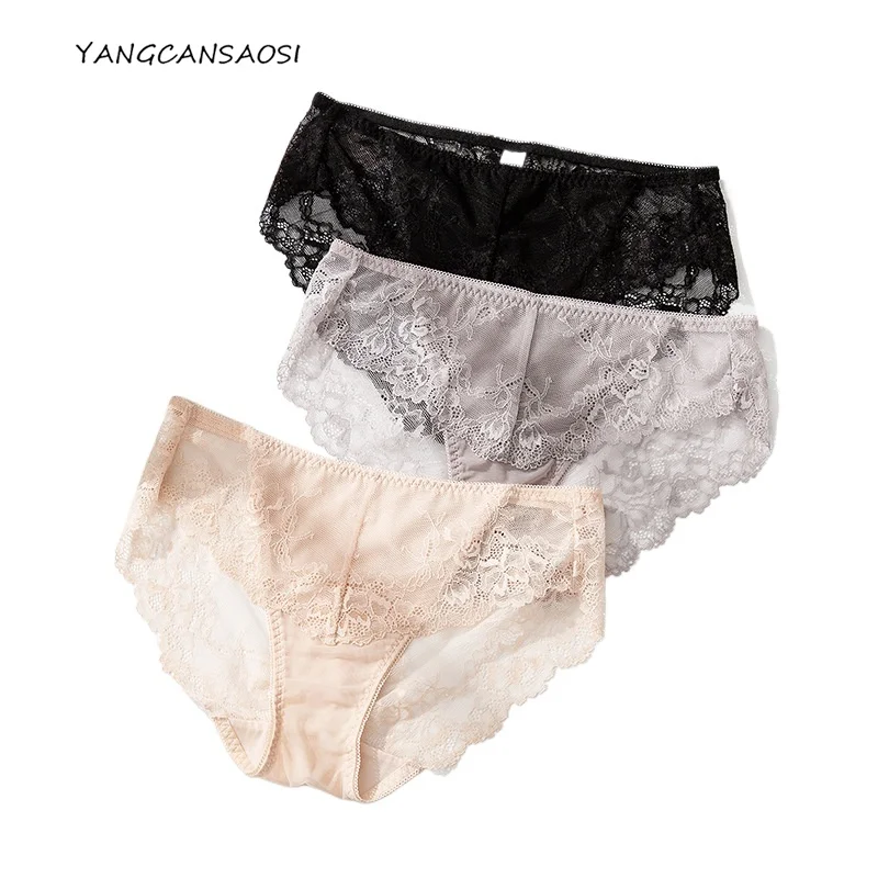 

Natural Mulberry Silk Women's Underwear Low Rise Sexy Traceless Lace Real Silk Hip Lifting Triangle Pants Breathable