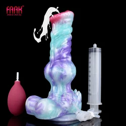 FAAK Silicone Large Knot Dog Squirting Penis With Suction Cup Ejaculation Dildo Female Masturbator Couple Flirting Products