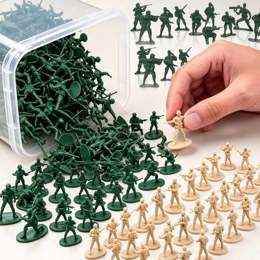 36/72pcs Miniature Soldier Plastic Figures, Assorted Poses Military Man Figurines, Battle Model, Great for Diorama Layout XJM