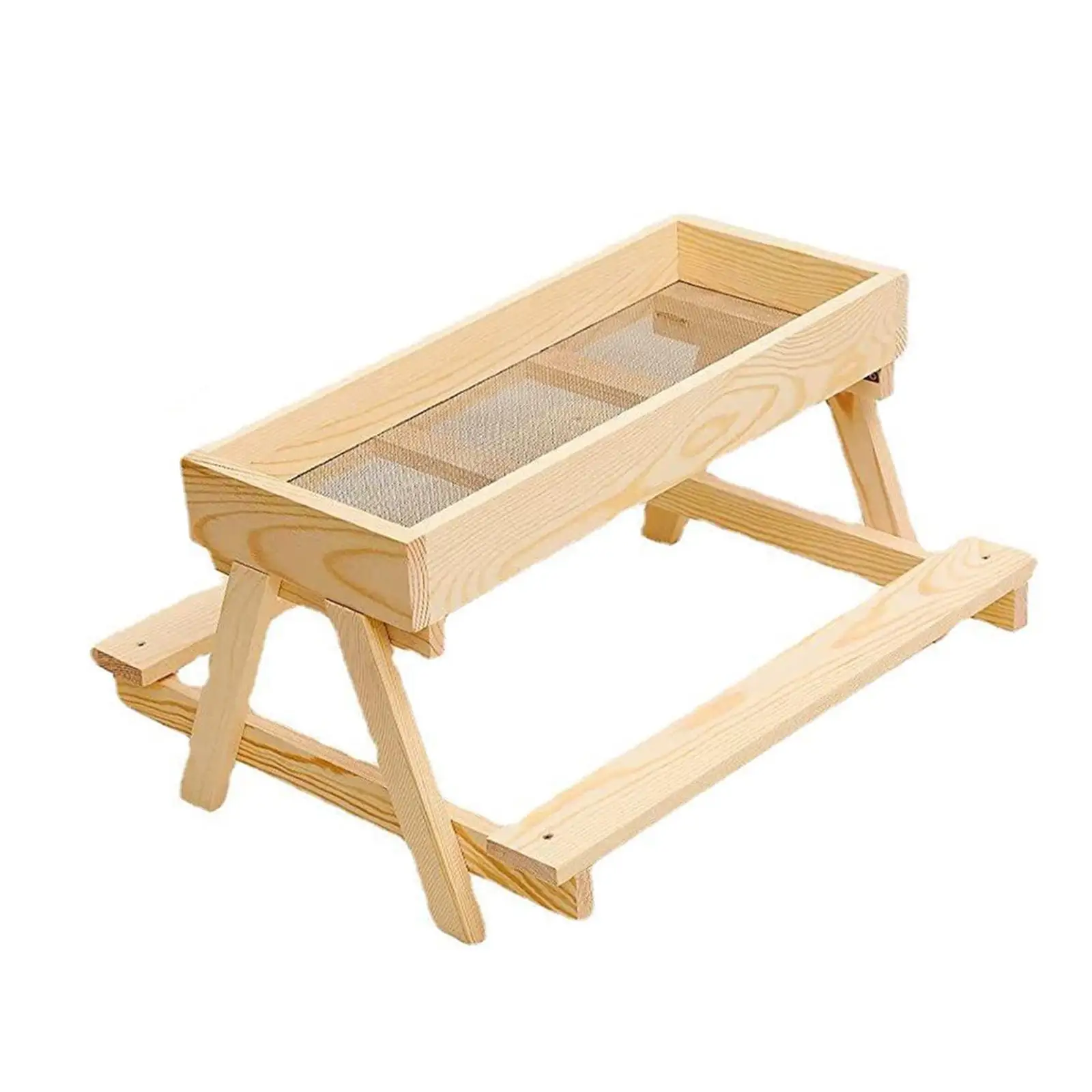 DIY Wooden Chicken Table Feeder Kit with Bench Designed Easily Clean and Fill