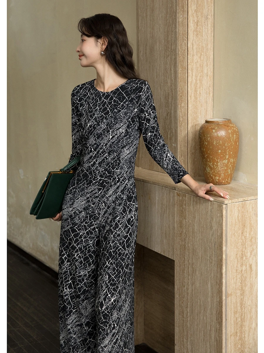 Calças Femininas Longas de Corte Reto, Sem Necessidade de Passar, Estilo Casual Floral de Outono, Efeito Emagrecido Confortável