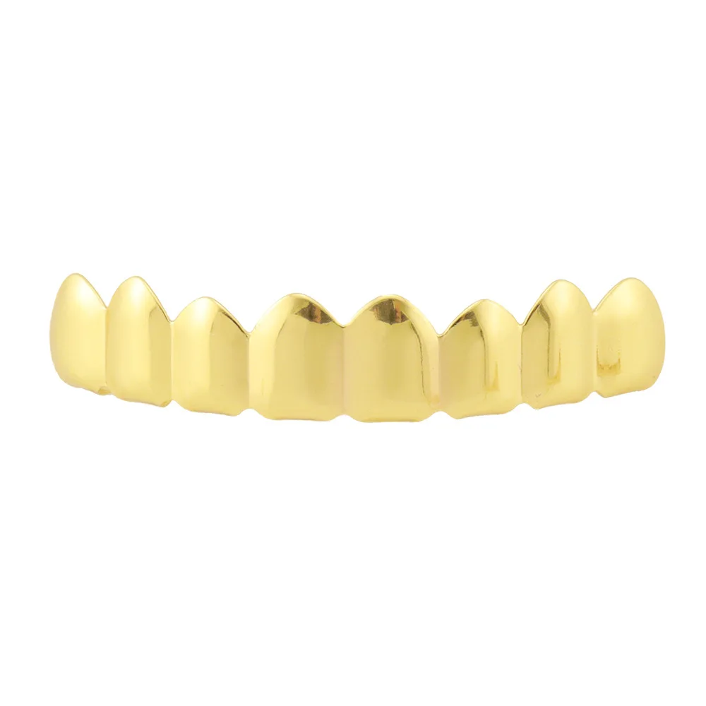 Hip Hop Banhado A Ouro Grelhas Dentais, Dentes De Cristal, Dente De Rocha, Dentes De Vampiro, Dia Das Bruxas, 1 Conjunto