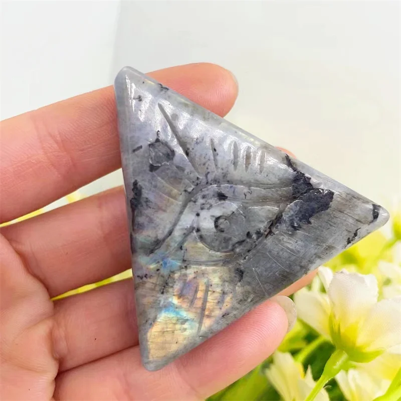 

Natural Labradorite for Home Decoration, Carving, Quartz, Healing Crystal Stone, All See-through Statue, 1PC