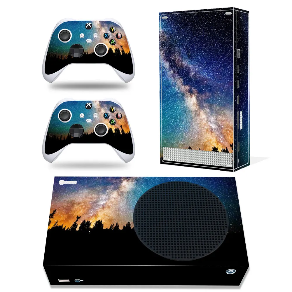 For Xbox Series S Console and 2 Controllers Skin Sticker Protective Vinyl Wrap Cover starry sky  with XSS Skin Customize image