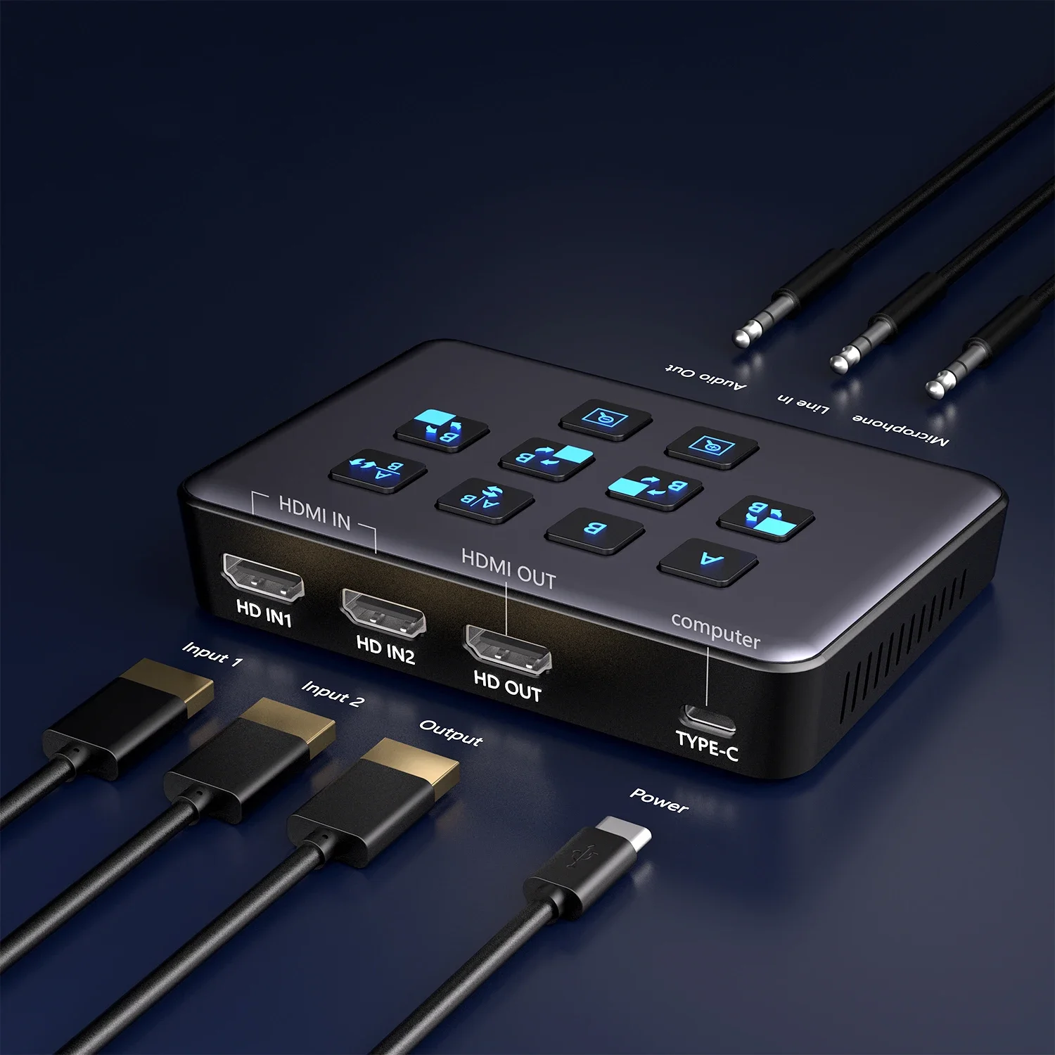 Best Seller 1080P Streaming OBS Capturing Gaming Live Recording 2 Video Capture Card Converter Stream Switcher Mixer External De