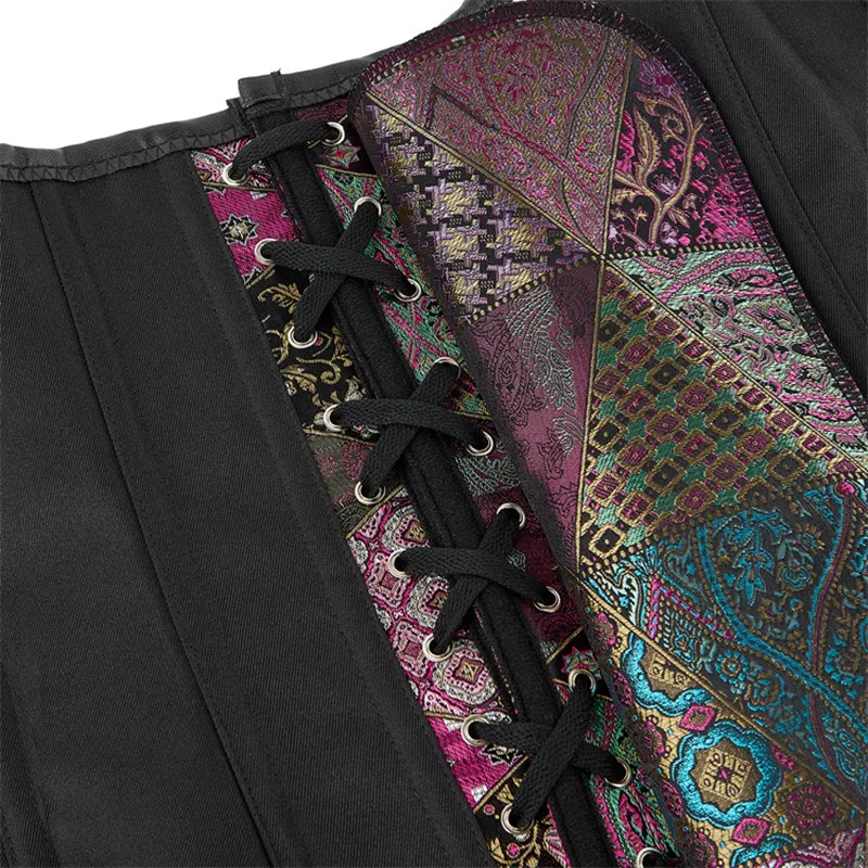 المرأة خمر كورسيه فوقي للنساء القمم القوطية Steampunk بوستير الدانتيل متابعة الجاكار كورسيليت ملابس داخلية التخسيس الخصر تشكيل Korset