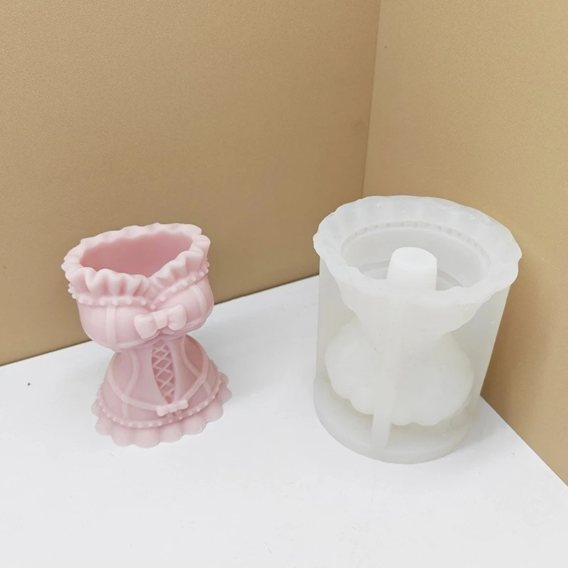 3D Flowerpot Mold Silicone Mould Wedding Dress DIY Vase Mold for Crafting