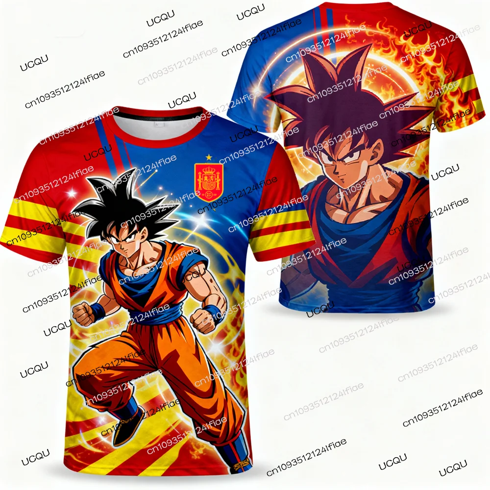 2025年新作 ドラゴンボールZ スペシャルエディション スペインサッカーユニフォーム メンズスポーツTシャツ キッズトレーニングウェア ファンスペシャルジャージキット