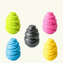 Durable Rubber Dog Chew Toy with Treat Dispenser-Interactive Puzzle Grenade Design for Mental Stimulation & Dental Health