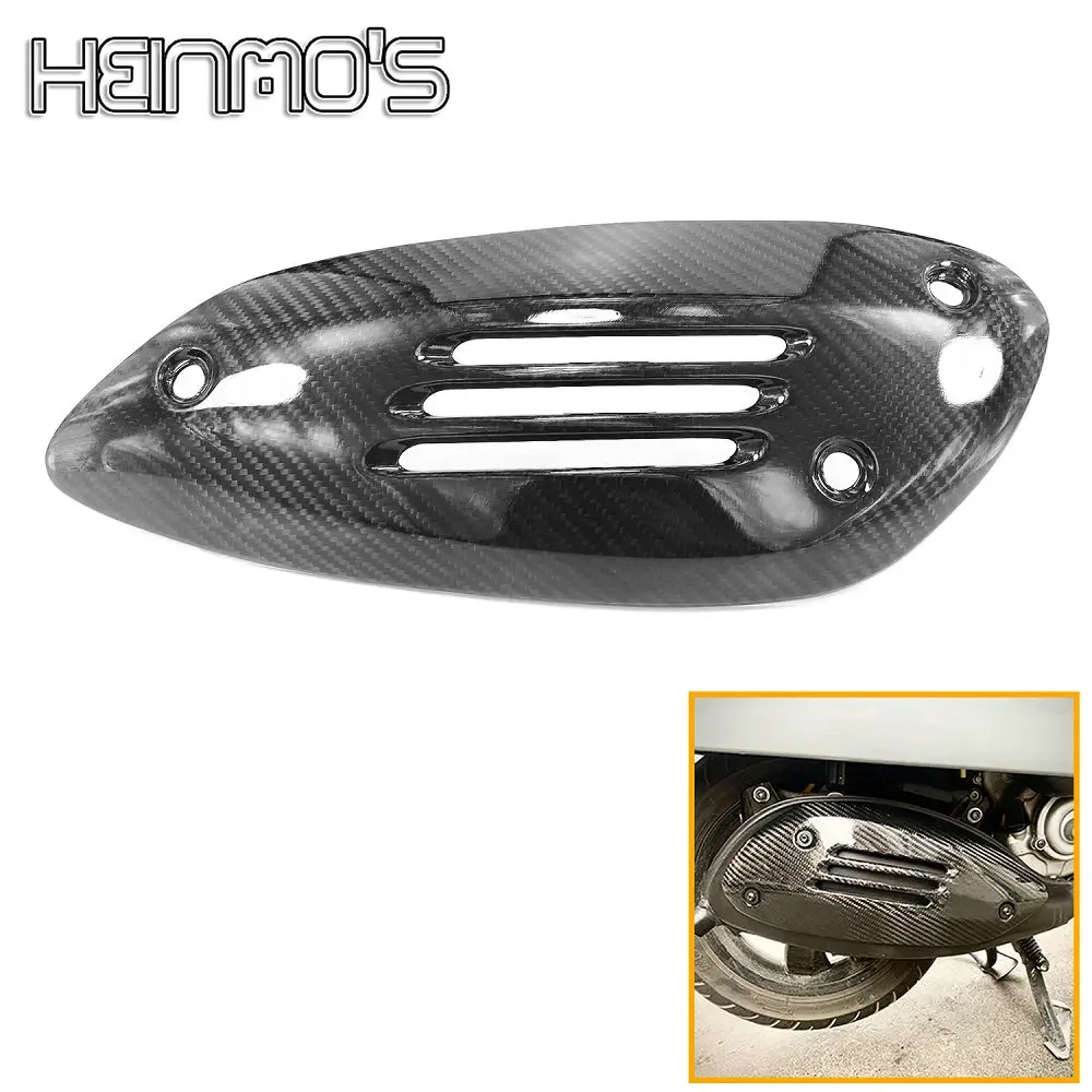 

Motorcycle Exhaust Pipe Cover Radiator Protection Guard Heat Shields Carbon Fiber For Vespa GTS 300 250 200 2013-2020 2021 2022