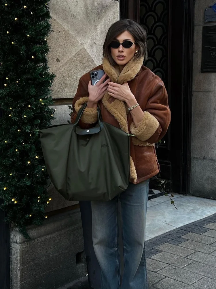 Chaqueta informal con solapa y bolsillos para mujer, abrigo elegante de manga larga con botonadura única, ropa de calle para otoño, 2024