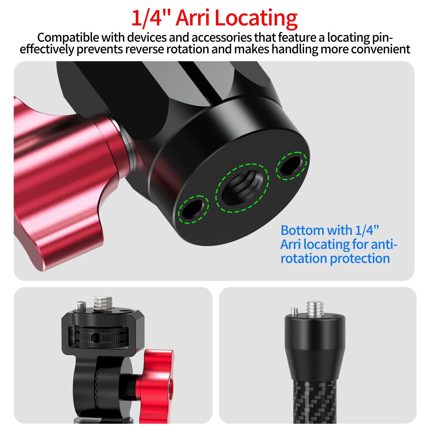 17mm Kugelkopf Magnetische Schnellverschluss-Halterung für DJI Osmo Action 6/5/4/3/Nano 360 ° Verstellbare Klemme 1/4" ARRI-Befestigung – Detail 11