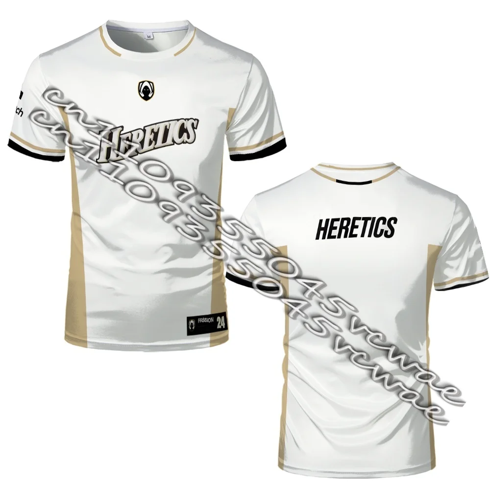 

Футболка-джерси команды Heretics Esports 2026, униформа, одежда, 3D-печать, дышащая, с коротким рукавом, оверсайз, быстросохнущая