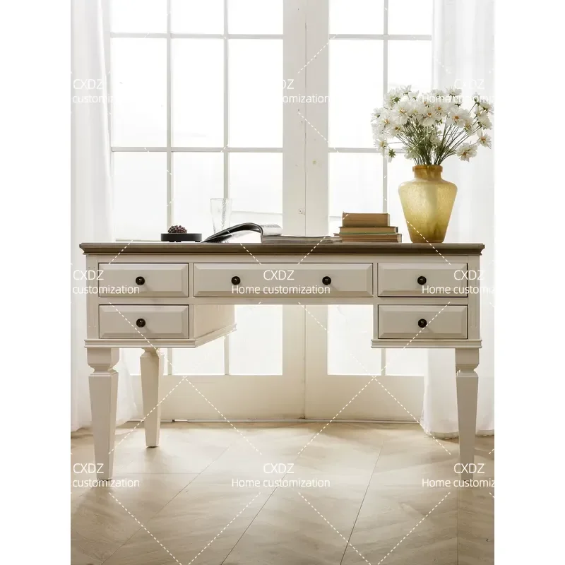 American solid wood desk, computer desk, small apartment light luxury furniture