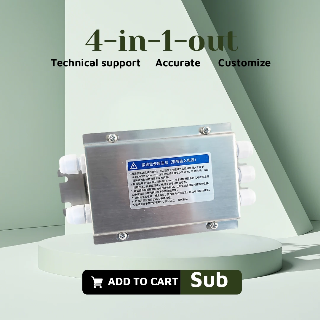 Load Cell Stainless Steel Waterproof Dust-proof Weighing Small Scale Sensor Metal 4 Core Wire Junction Box Excitation Sensing