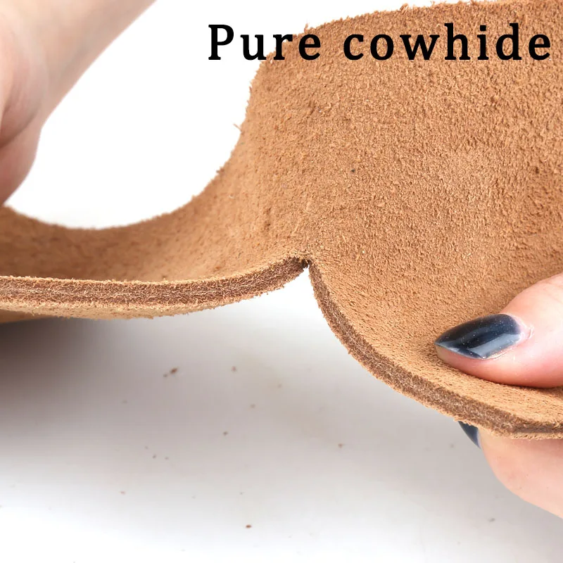 4mm Thickened Light Brown Suede Leather Material, Two-Layer Slightly Hard Double-Sided Leather Fabric, Handmade DIY Table Mat An