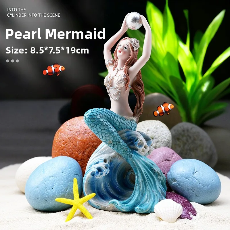 

Декор для аквариума в гостиной: Искусственная гора с кораллами и русалкой, имитация из смолы, для декора и содержания домашних животных.