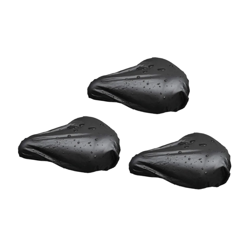Fundas impermeables de PVC para asiento de bicicleta, Protector de lluvia de gran tamaño con borde elástico negro, cubierta para sillín de PVC, 3 uds.