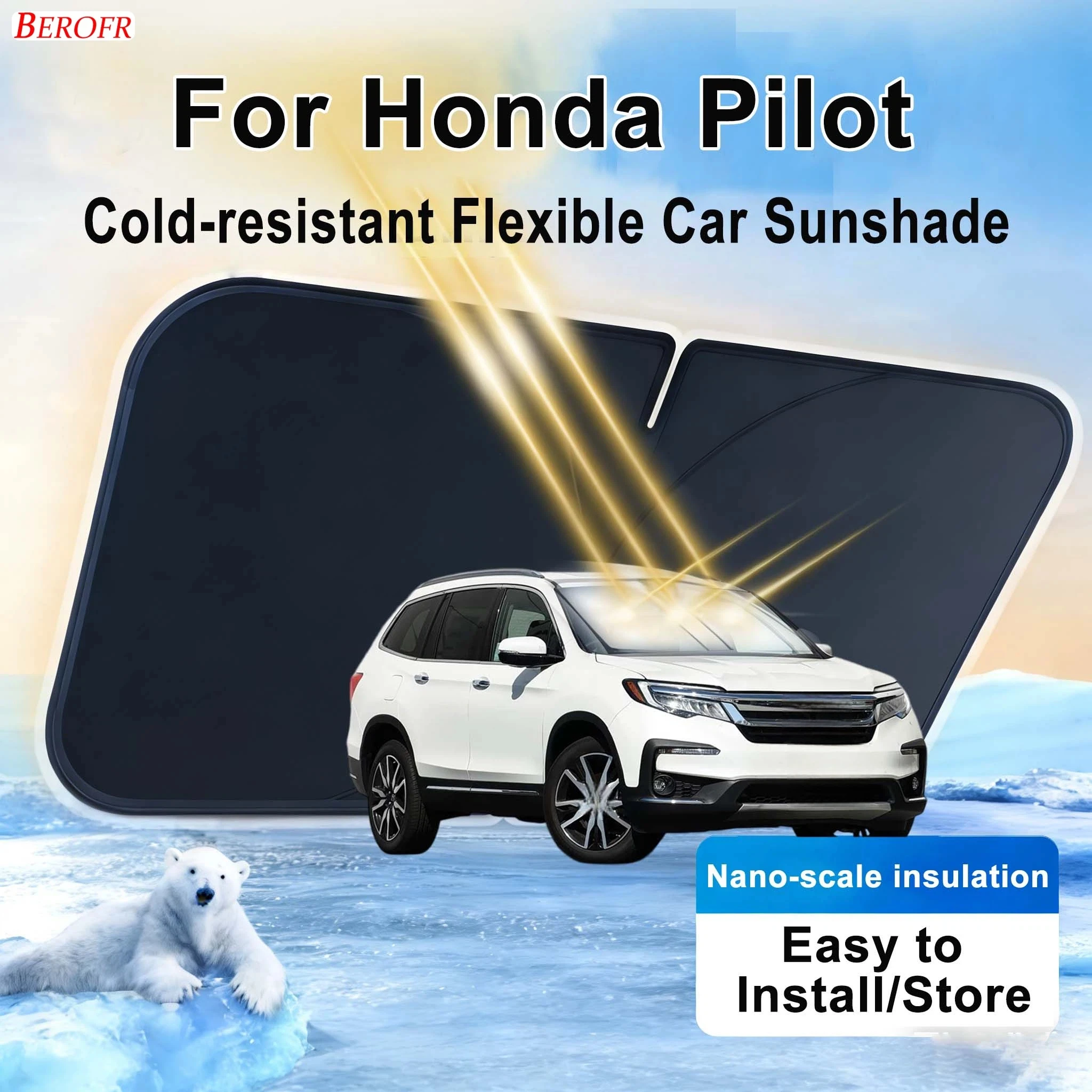 For Honda Pilot 2023-2026 Car Windshield Sunshade Cover Front Window Sun Shade Heat Insulation Summer Auto Accessories